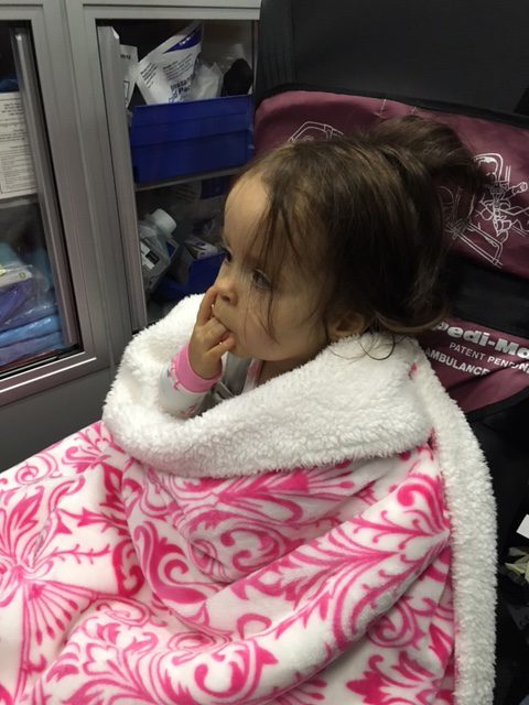 Ambulance ride to Stanford...the beginning of her 2 month stay in the PICU