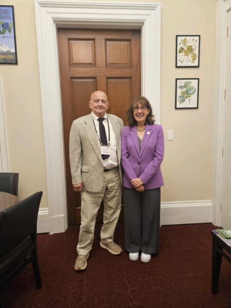Rich Mulholland (NPH patient) pictured with his member of Congress, Representative Andrea Salinas (OR-06).
