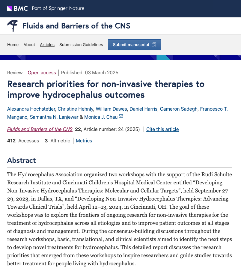 Research priorities for non-invasive therapies to improve hydrocephalus outcomes